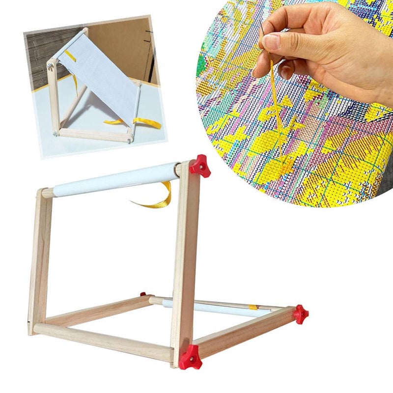 Embroidery Stand, Adjustable Embroidery Frame, Wooden Cross Stitch Stand for Lap or Table Top Tapestry, Cross Stitch Frame Accessories Needlepoint Stretcher Bars - Image 4